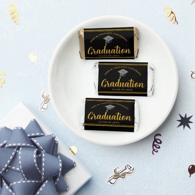Gold Black Graduation Formal Personalized Party Hershey's Miniatures (Party)