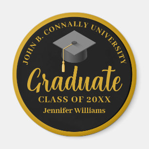 Gold Black Graduation Personalized 2026 Graduate Magnet