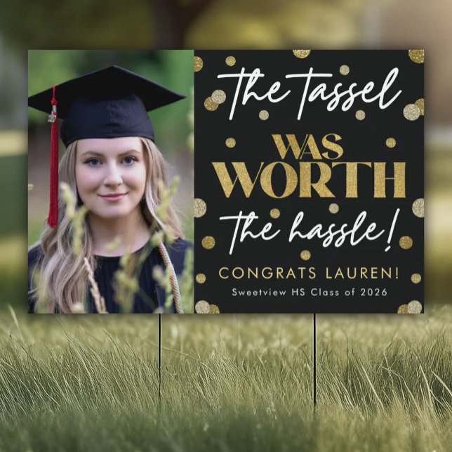 Gold Black Graduation Yard Sign Photo (Creator Uploaded)