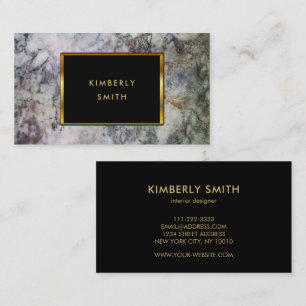 Gold black gray marble pattern business cards