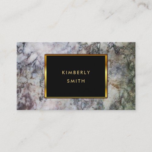 Gold black gray marble pattern business cards
