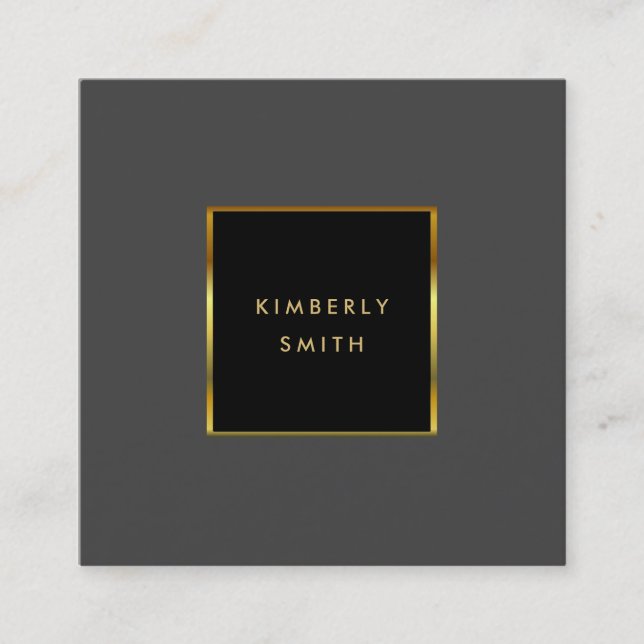 Gold black gray minimalist business cards (Front)