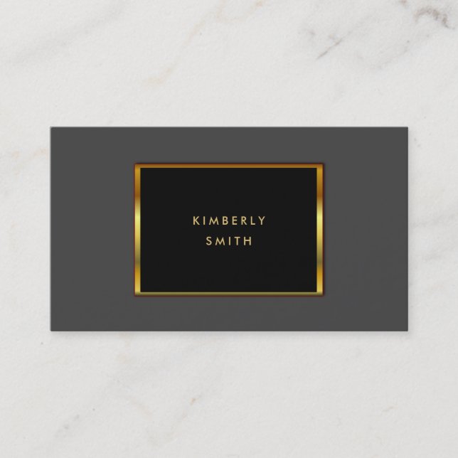 Gold black gray pattern business cards (Front)