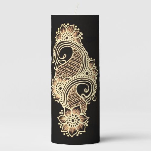 Gold black henna candle 