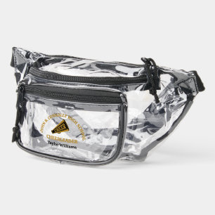 Gold Black High School Cheerleader Personalized Clear Fanny Pack