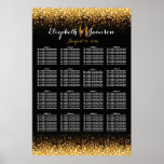 Gold Black Hollywood Glitz Glam Seating Chart at Zazzle