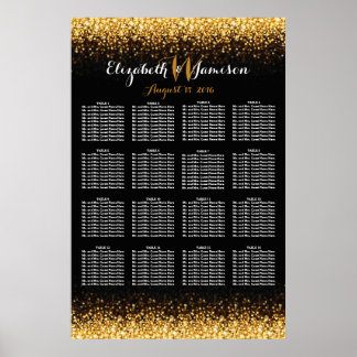 Gold Black Hollywood Glitz Glam Seating Chart
