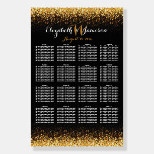 Gold Black Hollywood Glitz Glam Seating Chart Foam Board