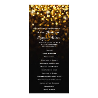 Gold Black Hollywood Glitz Glam Wedding Program