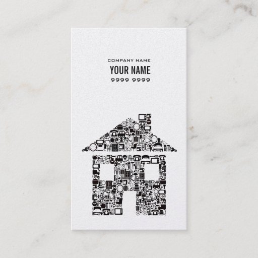 Customizable Gold &amp; Black House Real Estate Business Card
