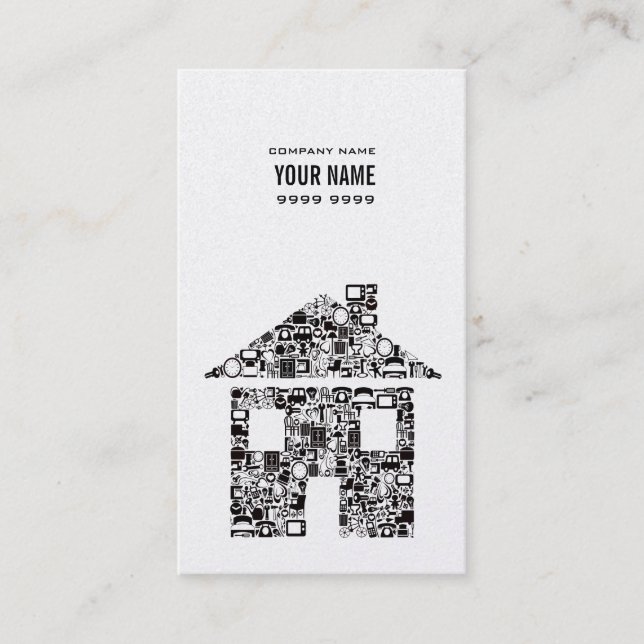 Gold & Black House Real Estate Business Card (Front)