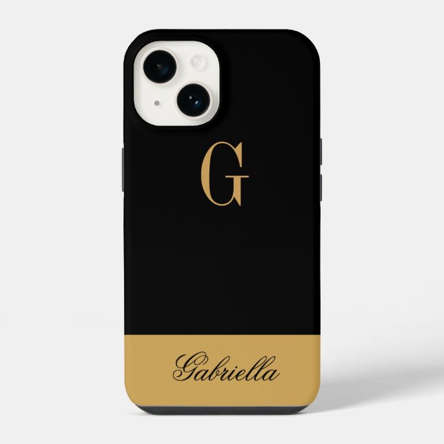 Gold Black Iphone Case (Back)