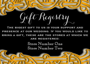 Gold Wedding Registry Business Cards Templates Zazzle Gold Black Irish Monogram Wedding Gift Registry Business Card