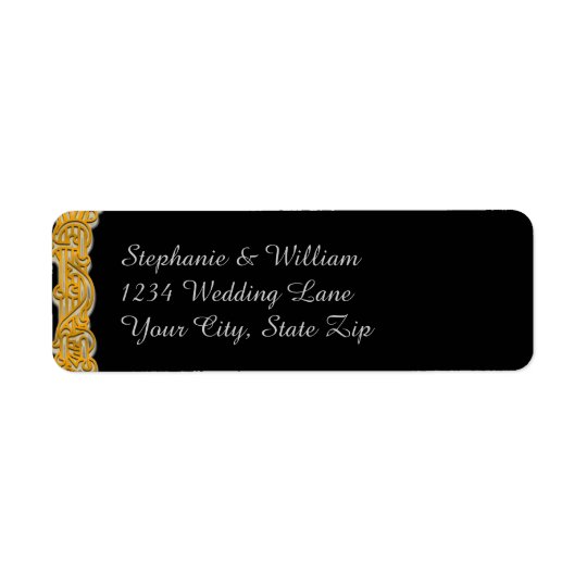 Gold & Black Irish Wedding Return Address Label