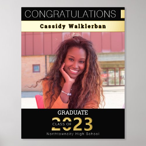 Gold Black Keepsake Photo Graduation Foil Prints