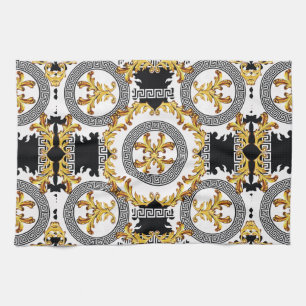 Gold black kitchen towel