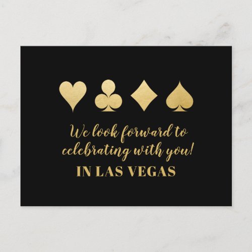 Gold Black Las Vegas Wedding RSVP Response Card