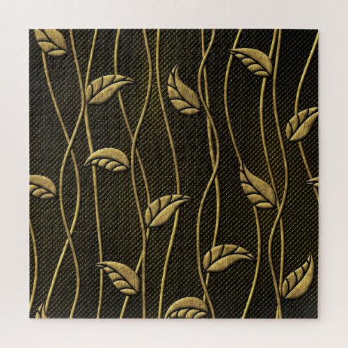 Gold  Black Leaves 3D Texture Jigsaw Puzzle