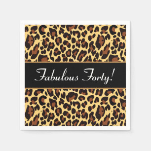 Gold Black Leopard Fabulous 40 Birthday A10 Paper Napkins