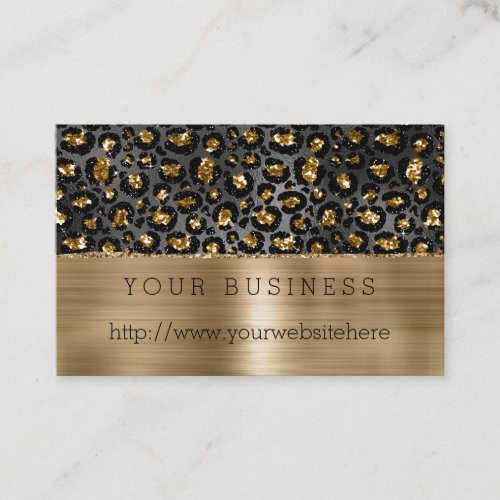 Gold Black Leopard Glitter  Business Card