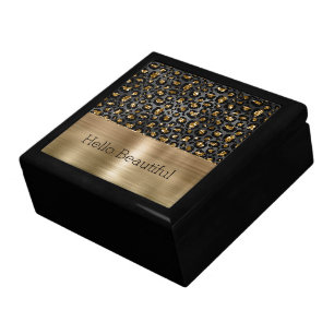 Gold Black Leopard Glitter Gift Box