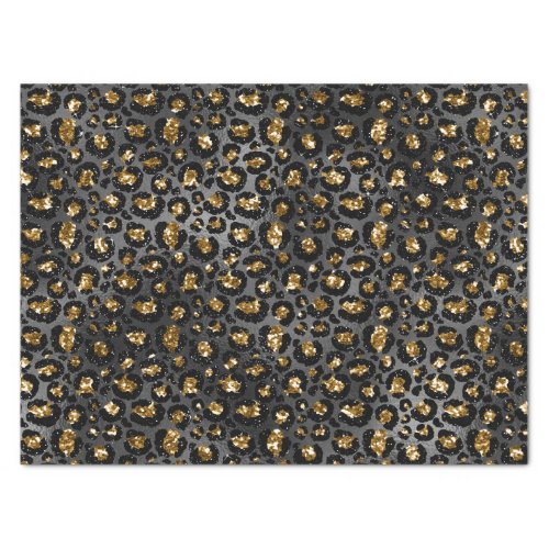 Gold Black Leopard Glitter  Tissue Paper