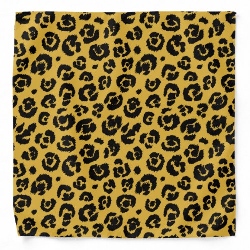 Gold Black Leopard Print Bandana