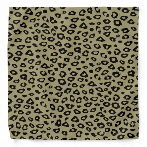 Gold Black Leopard Print Bandana