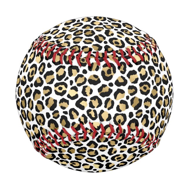 Gold Black Leopard Print Baseball (Front)