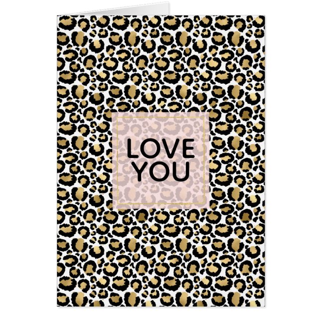 Gold Black Leopard Print Cards (Front)