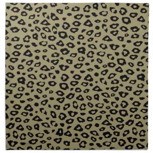 Gold Black Leopard Print Cloth Napkin