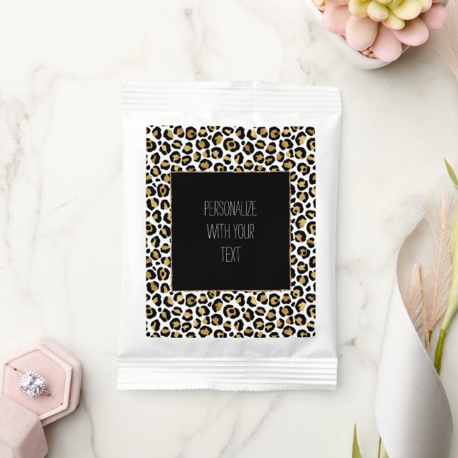 Gold Black Leopard Print Hot Chocolate Drink Mix (Wedding)