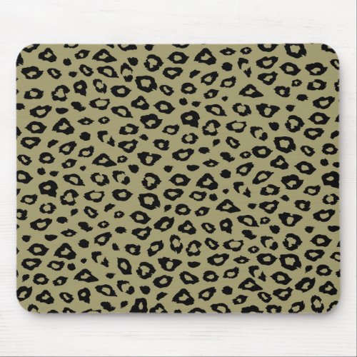 Gold Black Leopard Print Mouse Pad