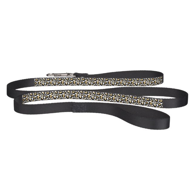 Gold Black Leopard Print Pet Leash (Full)