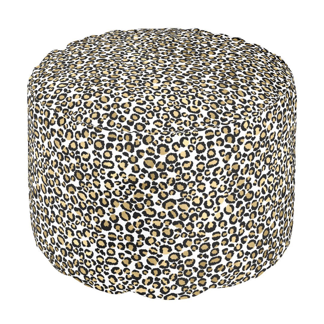 Gold Black Leopard Print Pouf Zazzle