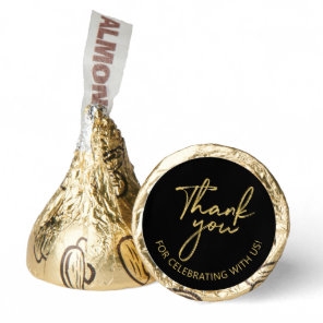 Gold & Black Lettering Thank you Birthday Party  Hershey®'s Kisses®
