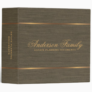 Gold Black Linen Estate Planning Documents 3 Ring Binder