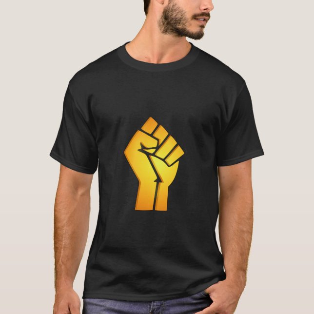 Gold Black Lives Matter Fist T-Shirt (Front)