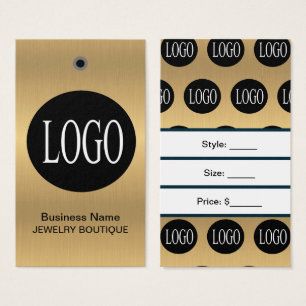 Gold Black Logo with Bar Code Jewelry Price Tags