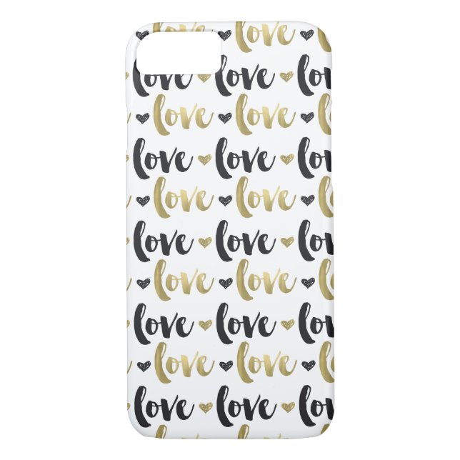 Gold Black Love Heart Case-Mate iPhone Case (Back)