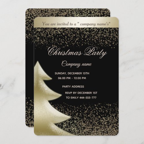 Goldblack  luxury corporate Christmas party Invitation