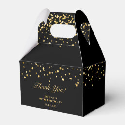Gold &amp; Black Luxury Thank You 70th Birthday Party Favor Boxes