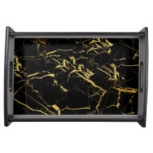 Gold & Black Mable Serving Tray