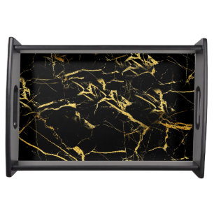 Gold & Black Mable Serving Tray