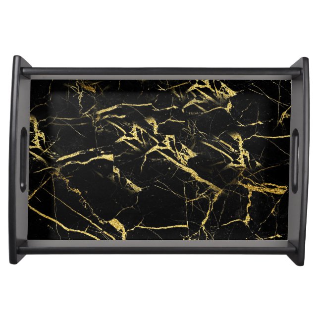 Gold & Black Mable Serving Tray (Front)