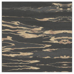 Gold Black Marble Abstract Painting Fabric