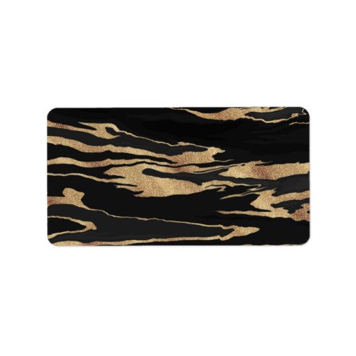 Gold Black Marble Abstract Painting Label