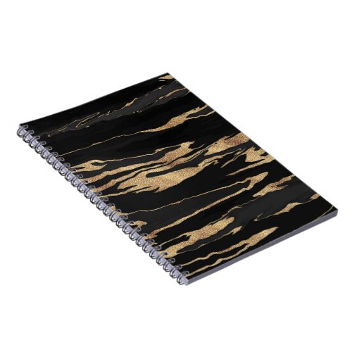 Gold Black Marble Abstract Painting Notebook