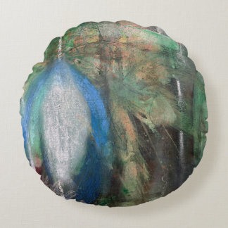 Gold Black marble art Round Pillow