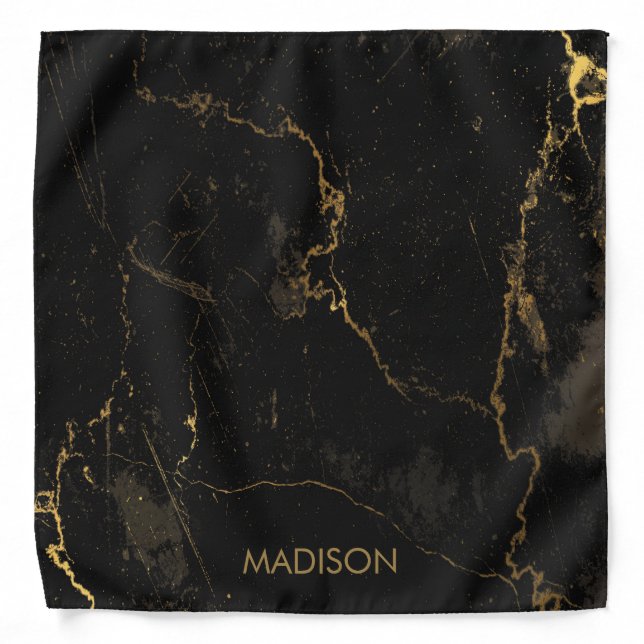 Gold Black Marble Bandana (Front)